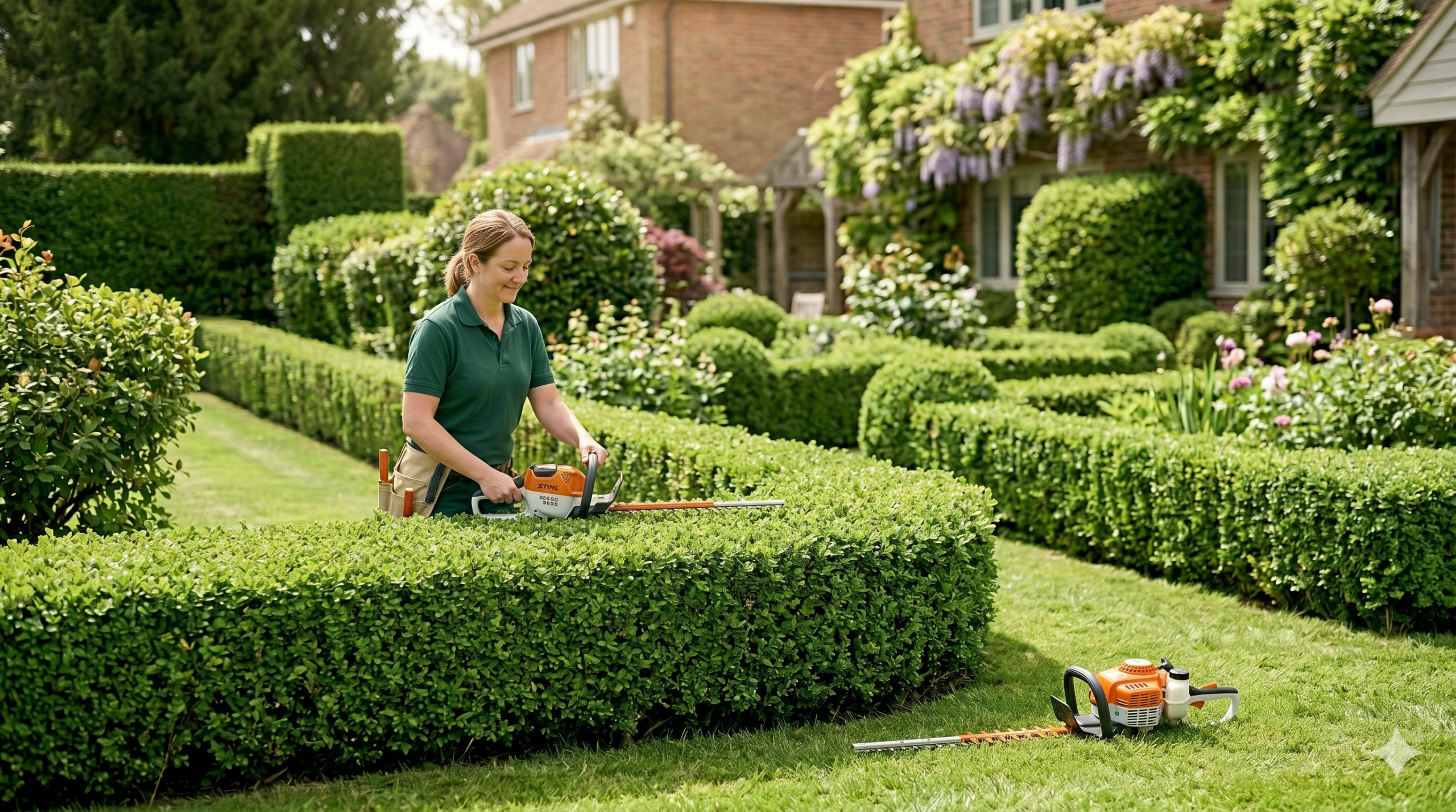 professional gardener trimming and shaping